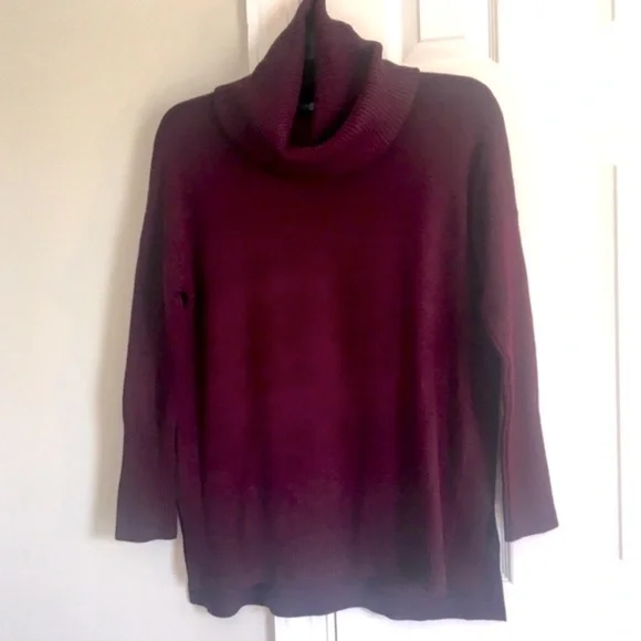 French Connection Oversized Cowl Neck Long Wine Sweater, S - Picture 2 of 8